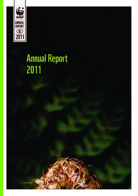 Cover page of WWF-New Zealand's annual report, image of koru / &copy;: Koru cover image: Dave Hansford