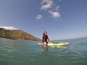Taylor Shrimpton, a lifeguard from Port Waikato, reported her sighting of a pod of 10 Maui's ...
© Taylor Shrimpton
© Taylor Shrimpton