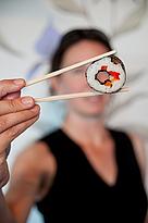 Now you see it, soon you won't. Tuna-less sushi served at the NZ film premiere of The End of the ... / &copy;: Louise Hatton